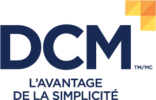 Logo: DCM, Surprisingly Simple.