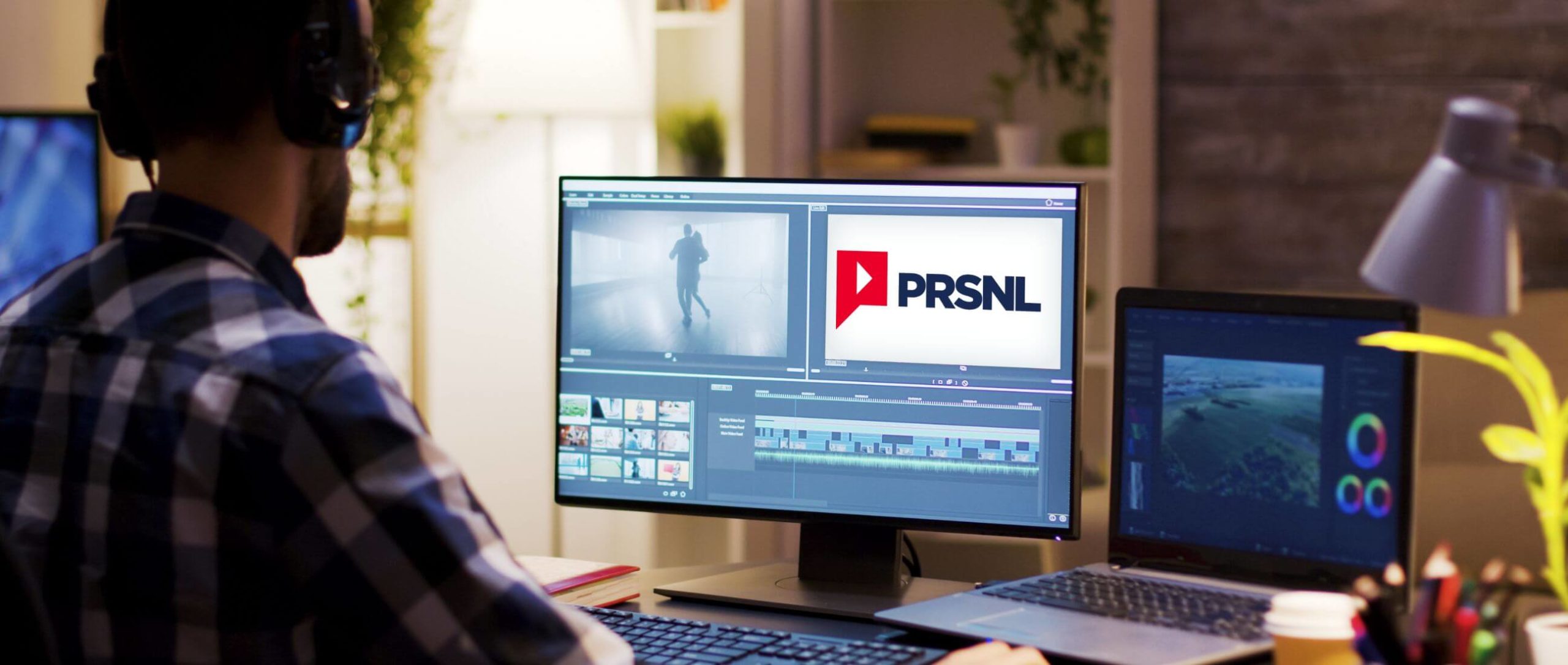 Video production designer working on a PRSNL video