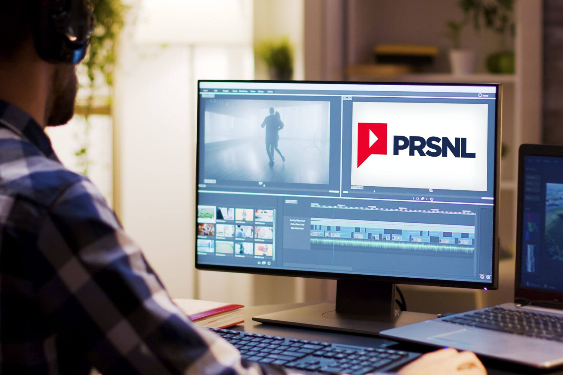 Video production designer working on a PRSNL video